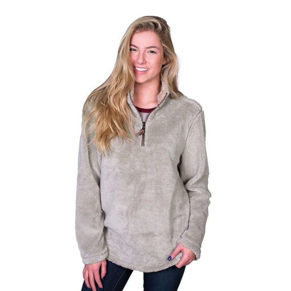 True Grit ~ Pebble Pile 1/4 Zip Tan Plush Pullover Jacket ~ Size Small ~ I